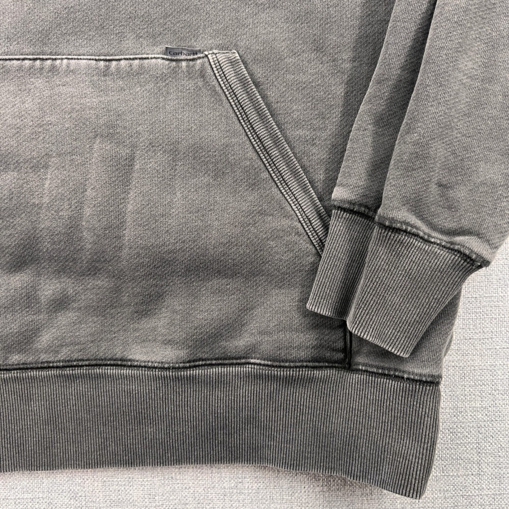 Carhartt WIP Hooded Taos Sweat Hoodie Men Small Gray Garment Dyed Faded Y2K - Picture 4 of 10